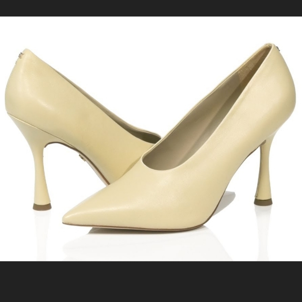 Sam Edelman Womens Hilton camel Leather Pointed Toe Dress Heels Shoes